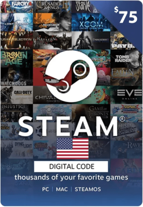 Steam Gift Card 75 USD (USA) Steam Digital Code