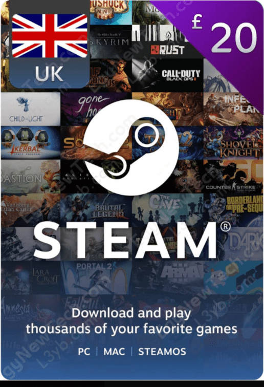 Steam Gift Card 20 GBP (UK) Steam Digital Code