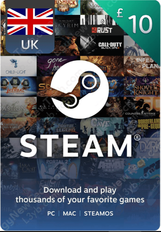 Steam Gift Card 10 GBP (UK) Steam Digital Code