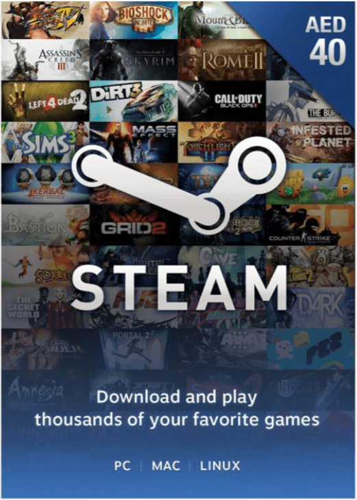 Steam Gift Card 40 AED (UAE) Steam Digital Code