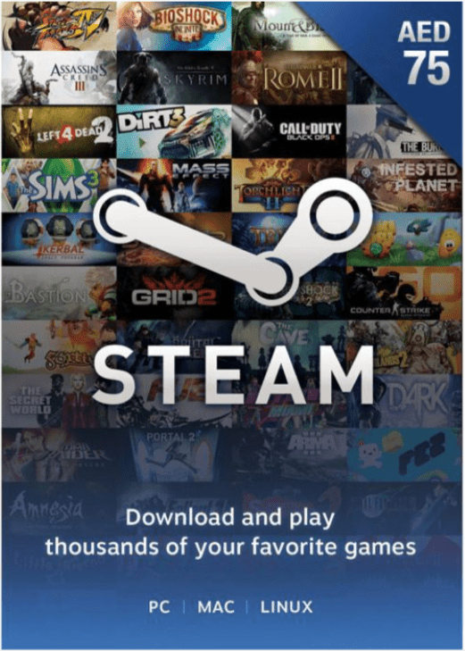 Steam Gift Card 75 AED (UAE) Steam Digital Code