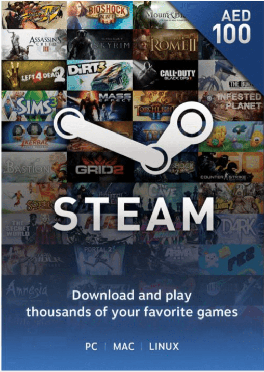 Steam Gift Card 100 AED (UAE) Steam Digital Code