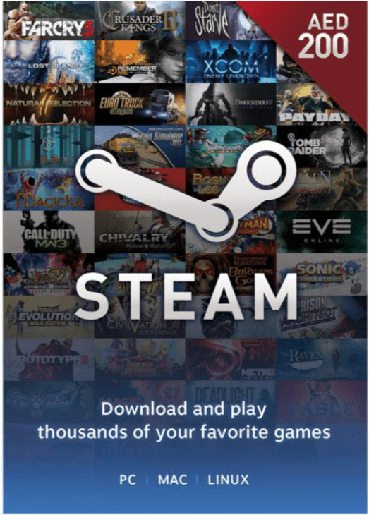 Steam Gift Card 200 AED (UAE) Steam Digital Code